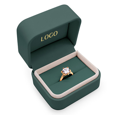 comprare ODM dell'OEM d'imballaggio dei contenitori di gioielli di lusso di cuoio verde smeraldo dell'unità di elaborazione del velluto online manufacture