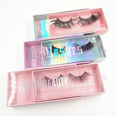 Carta olografica Flip Top Eyelash Magnetic Box con la maniglia del nastro