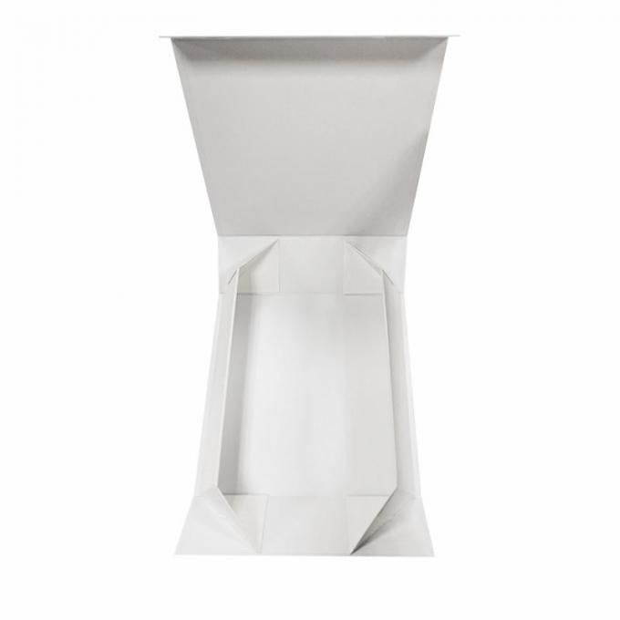 Scatola di carta piana dura di carta su misura bianca di Flip Top String Ribbon Handle dei contenitori di regalo del cartone del nastro pieghevole del contenitore di regalo 1