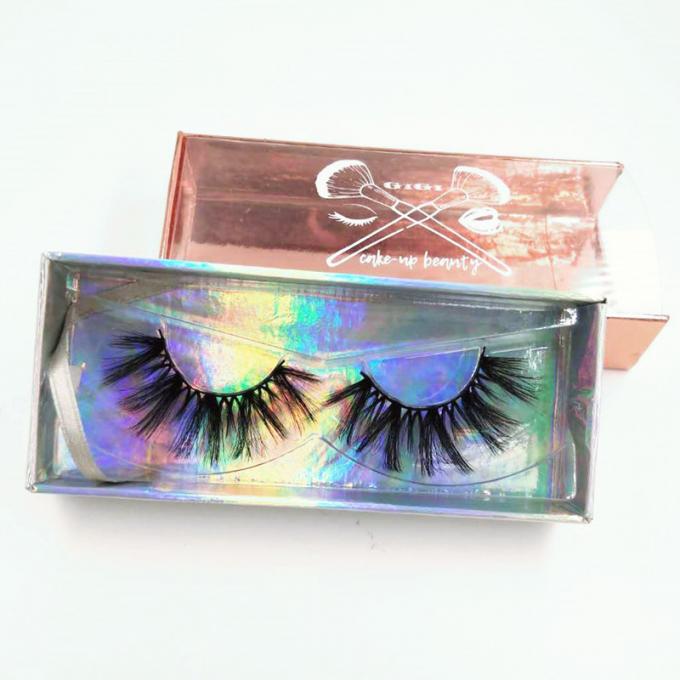 Carta olografica Flip Top Eyelash Magnetic Box con la maniglia del nastro 1