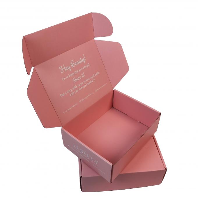 Rivestimento acquoso di Flip Cosmetic Packaging Paper Box del cartone rosa PDF di AI 0