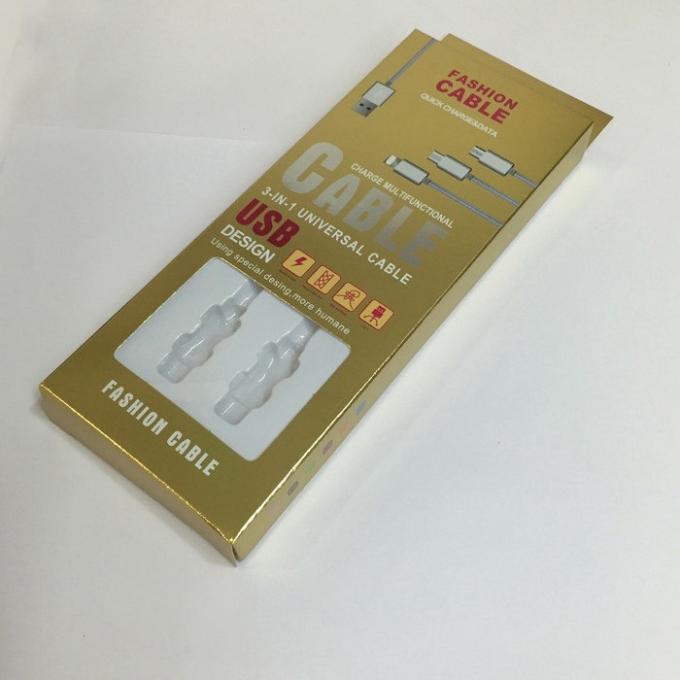 i dati brucianti dell'oro 4C cablano la serigrafia riciclabile d'imballaggio delle scatole di carta 0