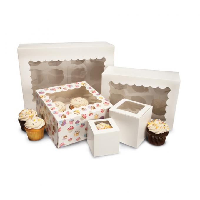 Singolo Mini Kraft Paper Cupcake Cake inscatola 2 4 6 12 fori per il Natale di nozze 0